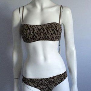 ANTHROPOLOGIE SIYU Spain Hand-Printed Bandeau Bikini Set NWT Sz 12 EU 44